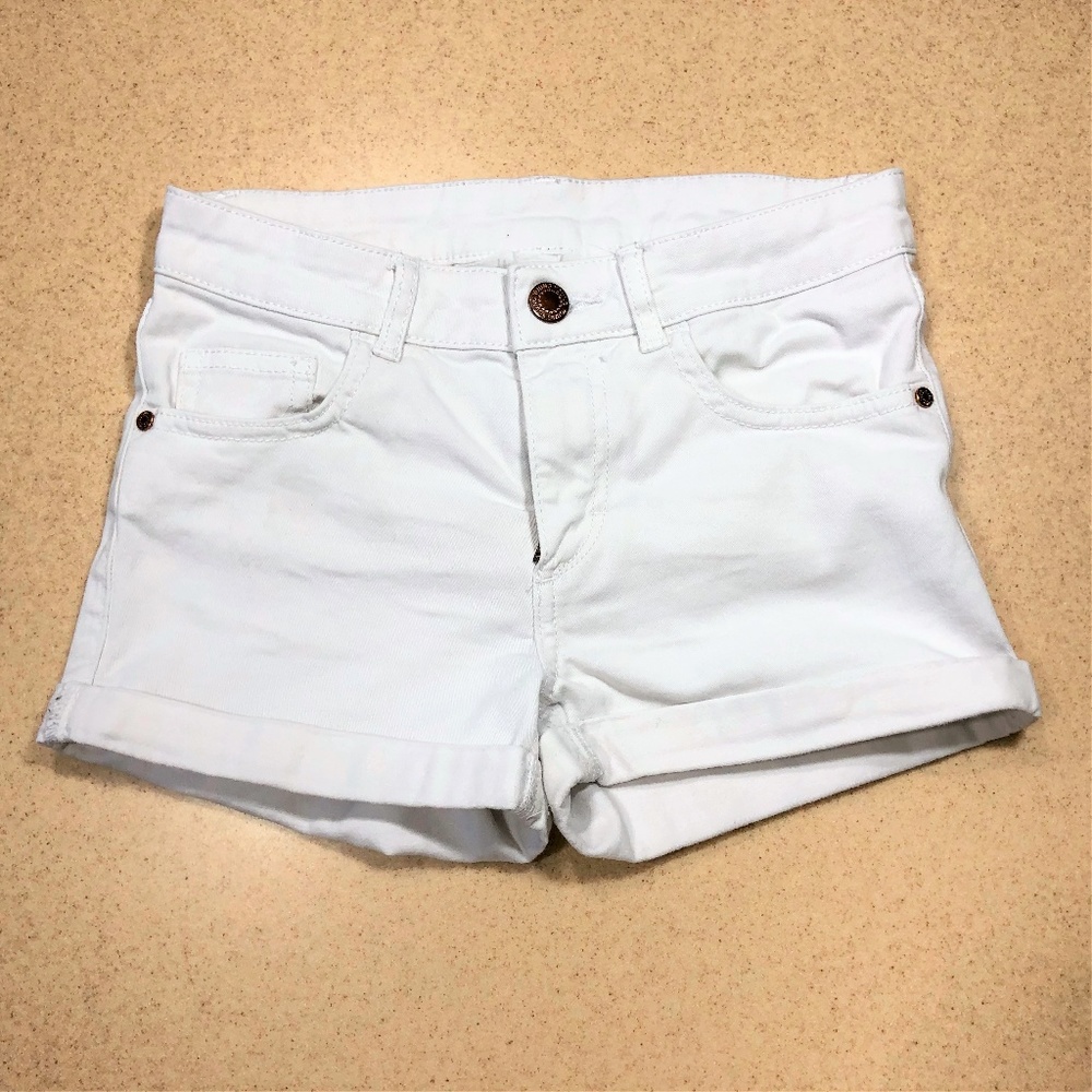 Girls H&M Twill White Hem Shorts, Size 9-10Y
